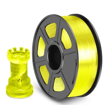 Filament, plastic for 3D printing SUNLU PLA+, Transparent Yellow, 1 kg