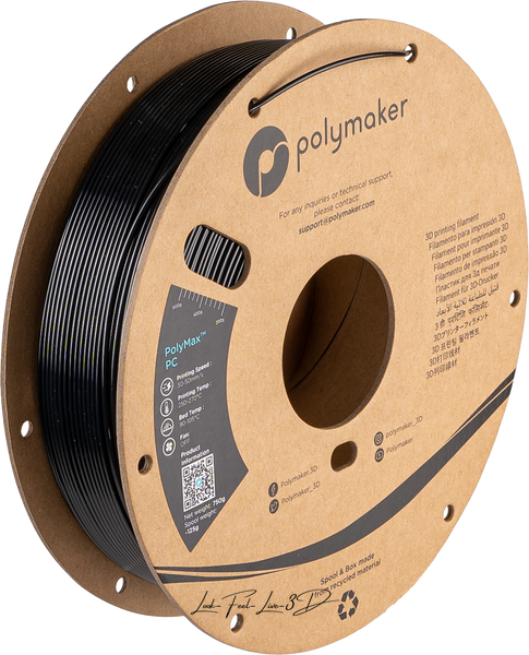 Polymaker PolyMax™ PC, Black, 0,75 кг — філамент, пластик для 3д-друку PC02001 фото