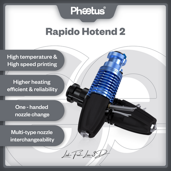 Хотенд Phaetus Rapido 2 Hotend UHF, Black, чорний Phaetus0091 фото