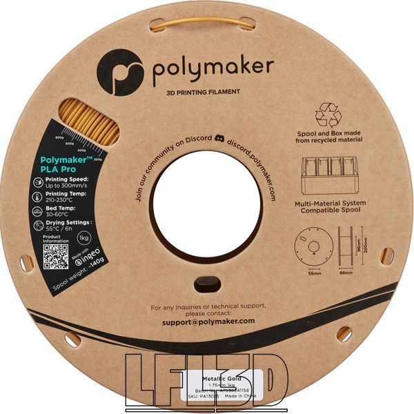 Polymaker&trade; PLA Pro, Metallic Gold, 1 кг &mdash; золотий філамент, пластик для 3д-друку PA13025 фото
