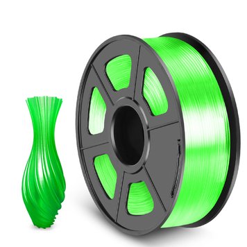 Filament, plastic for 3D printing SUNLU PLA+, Transparent Green, 1 kg