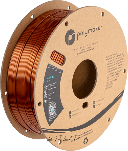 Polymaker PolyLite™ Silk PLA, Silk Bronze, 1 кг — філамент, пластик для 3д-друку PA03003 фото