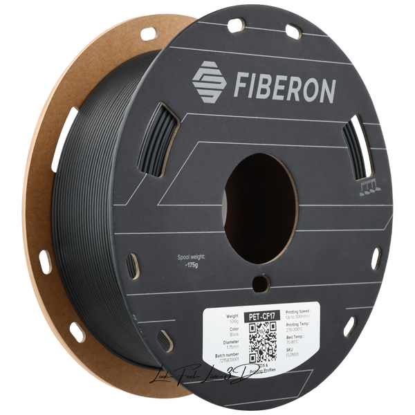 Fiberon™ PET-CF17 Black, 0,5 кг — чорний філамент, пластик для 3д-друку FL01001 фото