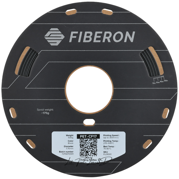 Fiberon™ PET-CF17 Black, 0,5 кг — чорний філамент, пластик для 3д-друку FL01001 фото