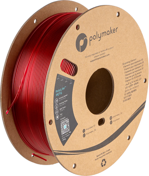 Filament, plastic for 3D printing Polymaker PolyLite™ Translucent PETG, Translucent Red, 1 kg