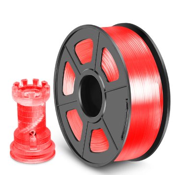 Filament, plastic for 3D printing SUNLU PLA+, Transparent Red, 1 kg