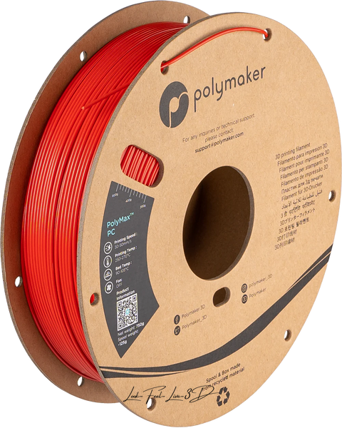 Polymaker PolyMax™ PC, Red, 0,75 кг — філамент, пластик для 3д-друку PC02010 фото
