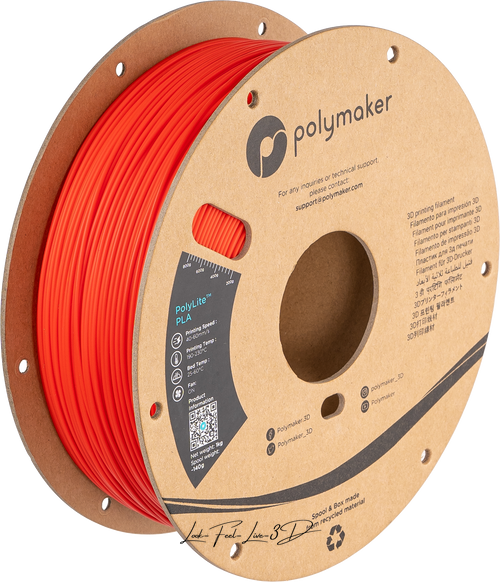 Filament, plastic for 3D printing Polymaker PolyLite™ PLA, Red, 1 kg