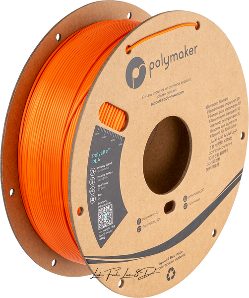 Polymaker PolyLite™ Silk PLA, Silk Orange, 1 кг — філамент, пластик для 3д-друку PA03015 фото