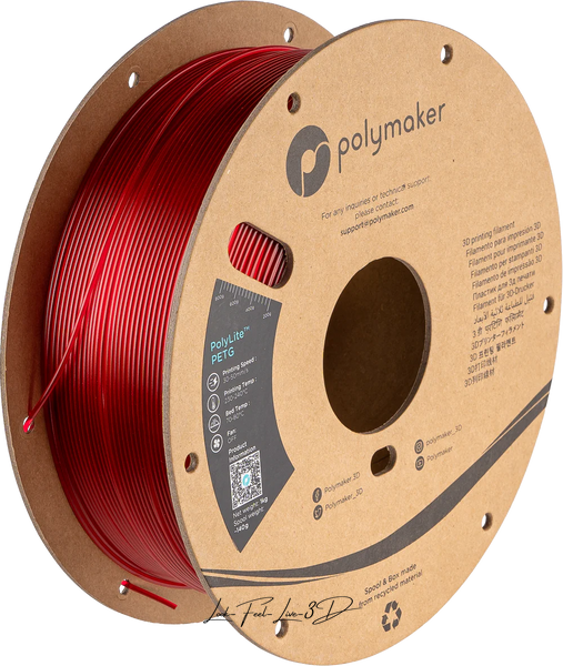 Polymaker PolyLite™ Translucent PETG, Translucent Red, 1 кг — філамент, пластик для 3д-друку PB01031 фото