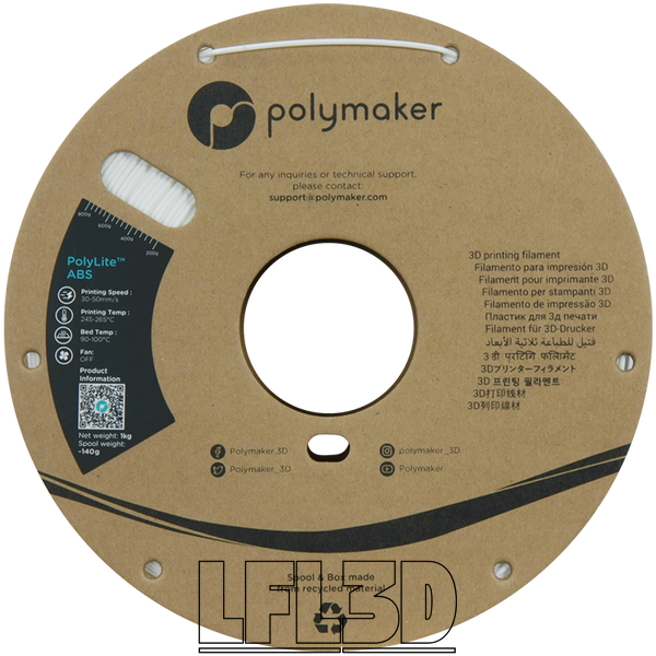 Polymaker&trade; ABS, White, 1 кг &mdash; білий філамент, пластик для 3д-друку PE01002 фото