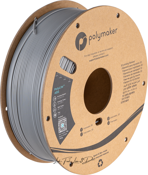 Polymaker PolyLite™ ABS, Grey, 1 кг — філамент, пластик для 3д-друку PE01003 фото
