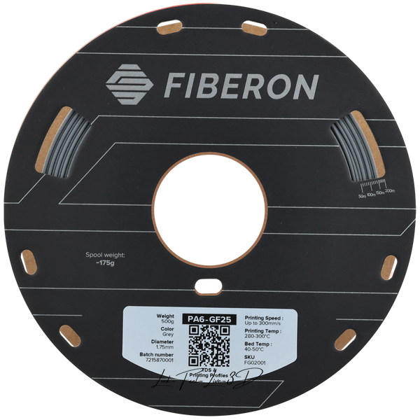 Fiberon™ PA6-GF25 Grey, 0,5 кг — сірий філамент, високоякісна нейлонова нитка FG02001 фото