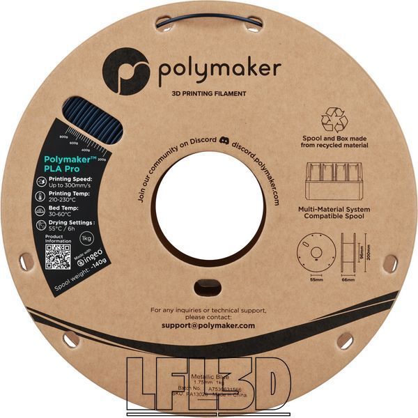 Polymaker&trade; PLA Pro, Metallic Blue, 1 кг &mdash; синій філамент, пластик для 3д-друку PA13028 фото