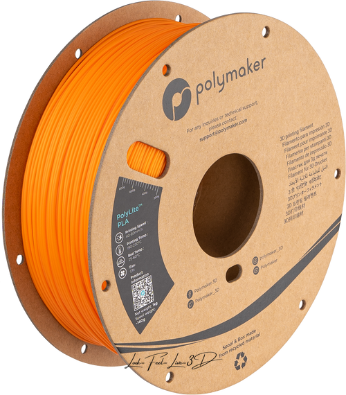 Filament, plastic for 3D printing Polymaker PolyLite™ PLA, Orange, 1 kg