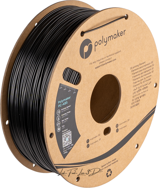 Polymaker PC-ABS, Black, 1 кг — філамент, пластик для 3д-друку PC04001 фото
