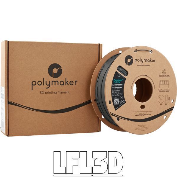 Polymaker&trade; PLA Pro, Metallic Chrome, 1 кг &mdash; сірий філамент, пластик для 3д-друку PA13029 фото