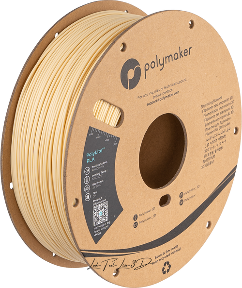 Polymaker PolyLite™ PLA, Cream, 1 кг — бежевий філамент, пластик для 3д-друку PA02056 фото