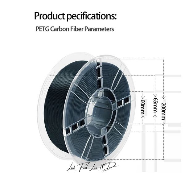 Lanxiaodu PETG-CF, Black, 1 кг — філамент, пластик для 3д-друку Lanx003 фото