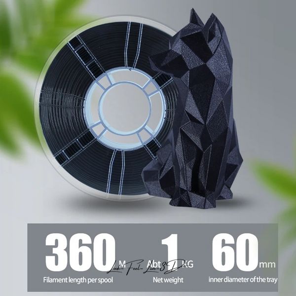 Lanxiaodu PETG-CF, Black, 1 кг — філамент, пластик для 3д-друку Lanx003 фото