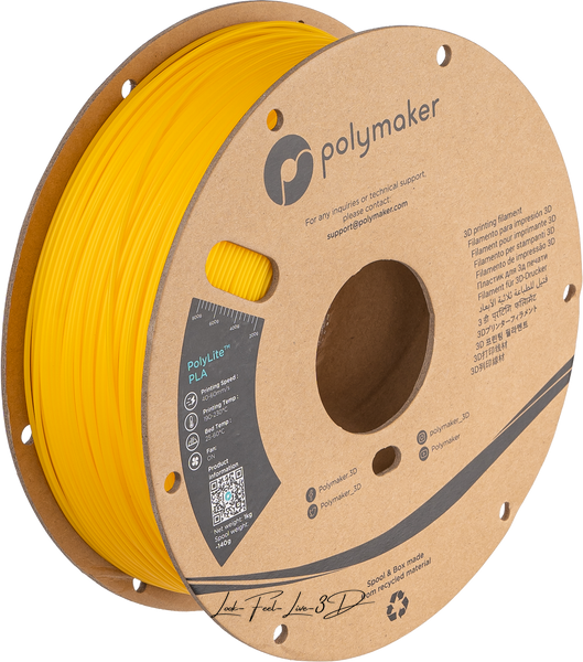 Filament, plastic for 3D printing Polymaker PolyLite™ PLA, Yellow, 1 kg