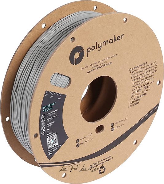 Polymaker PolyFlex™ TPU90, Grey, 0,75 кг — філамент, пластик для 3д-друку PD02003 фото