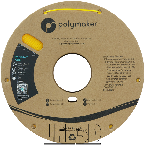 Polymaker&trade; ABS, Yellow, 1 kg PE01006 photo
