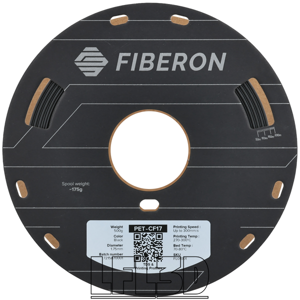 Fiberon&trade; PET-CF17 Black, 1 кг &mdash; чорний філамент, пластик для 3д-друку FL01003 фото