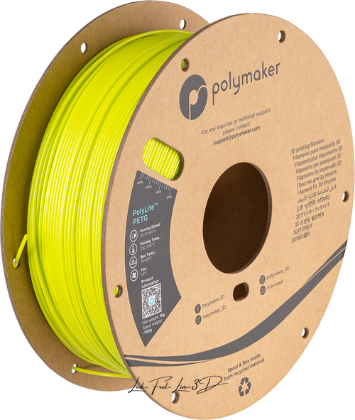 Polymaker PolyLite™ PETG, Lime, 1 кг — філамент, пластик для 3д-друку PB01041 фото