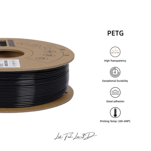 R3D PETG, Black, 1 кг — філамент, пластик для 3д-друку R3D-PLA-P фото