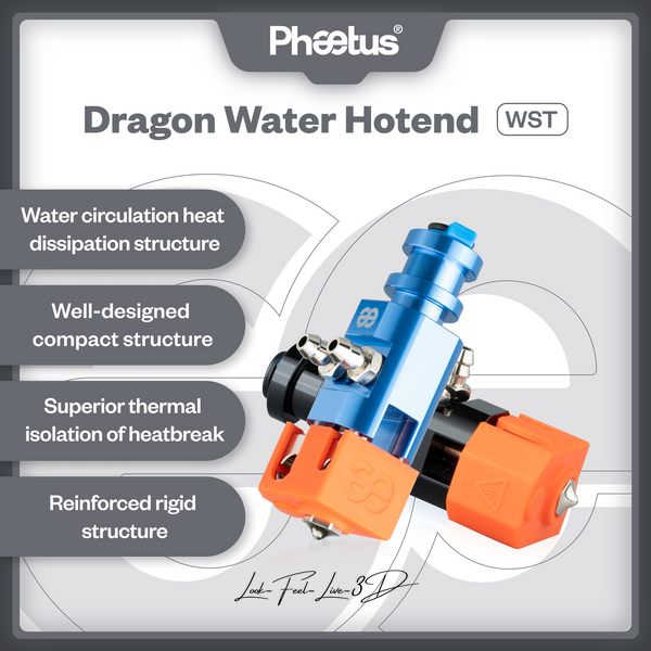 Хотенд Phaetus Dragon Water Hotend WST, Blue, синій Phaetus0100 фото