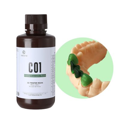 Photopolymer resin Resione, resin for casting C01 Transparent Green Dental Castable, 1 kg