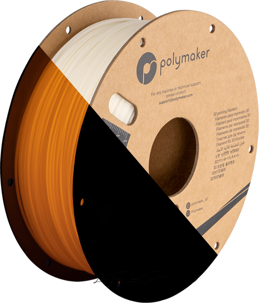 Polymaker PolyLite™ Glow PLA, Glow Orange, 1 кг — біло-оранжевий філамент, пластик для 3д-друку PA02078 фото