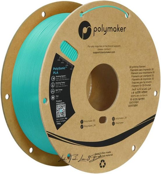 Polymaker PolySonic™ PLA, Polymaker Teal, 1 кг — філамент, пластик для 3д-друку PA12009 фото