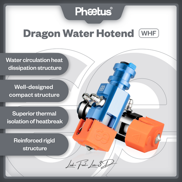 Хотенд Phaetus Dragon Water Hotend WHF, Blue, синій Phaetus0102 фото