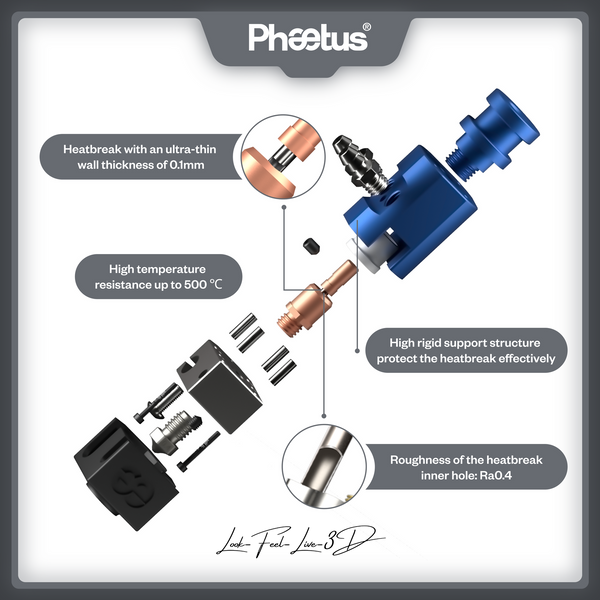 Phaetus Dragon Water Hotend WHF, Blue