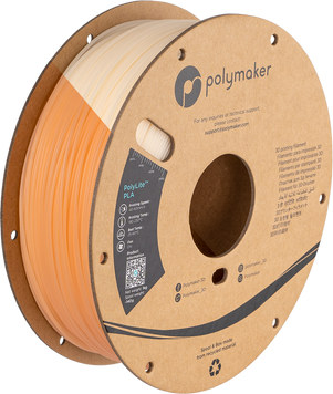 Filament, plastic for 3D printing Polymaker PolyLite™ PLA UV Color Changing, Natural to Orange under UV, 1 kg