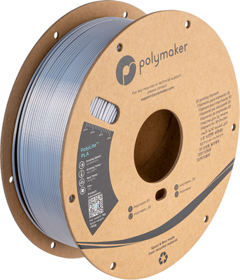 Polymaker PolyLite™ Silk PLA, Silk Silver, 1 кг — філамент, пластик для 3д-друку PA03002 фото