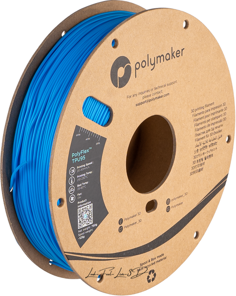 Polymaker PolyFlex™ TPU95, Blue, 0,75 кг — філамент, пластик для 3д-друку PD01005 фото