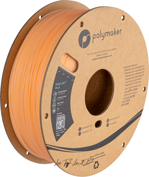 Polymaker PolyLite™ PLA UV Color Changing, Natural to Orange under UV, 1 кг — філамент, пластик для 3д-друку PA02072 фото