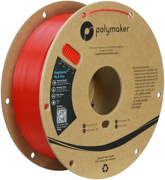 Filament, plastic for 3D printing Polymaker PolySonic™ PLA Pro, Red, 1 kg