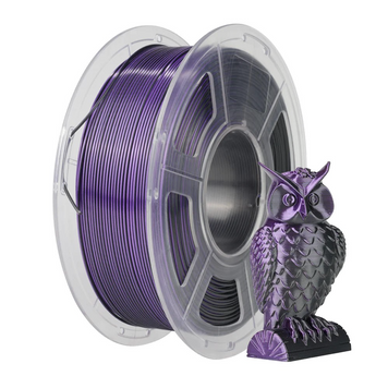 Filament, plastic for 3D printing SUNLU Silk PLA+, Dual Color, Black-Purple, 1 kg