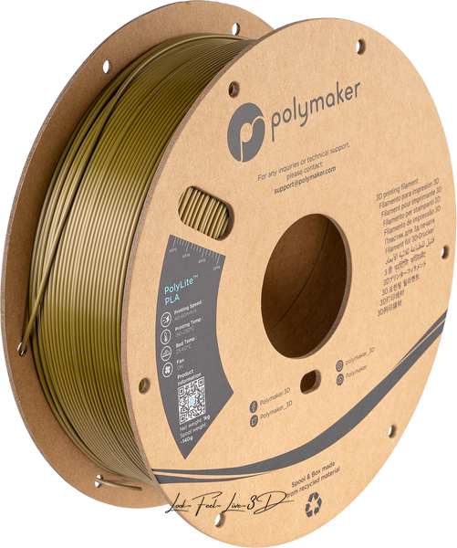 Polymaker PolyLite™ Silk PLA, Silk Brass, 1 кг — філамент, пластик для 3д-друку PA03031 фото