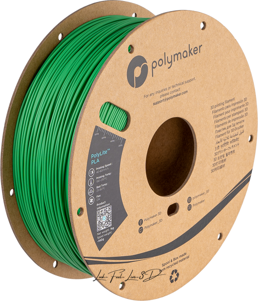 Polymaker PolyLite™ PLA, Green, 1 кг — зелений філамент, пластик для 3д-друку PA02006 фото