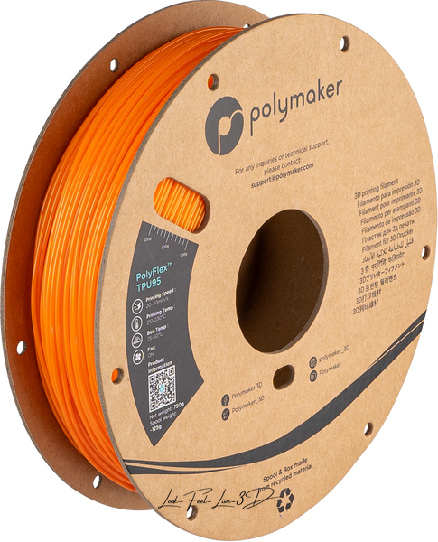 Polymaker PolyFlex™ TPU95, Orange, 0,75 кг — філамент, пластик для 3д-друку PD01006 фото