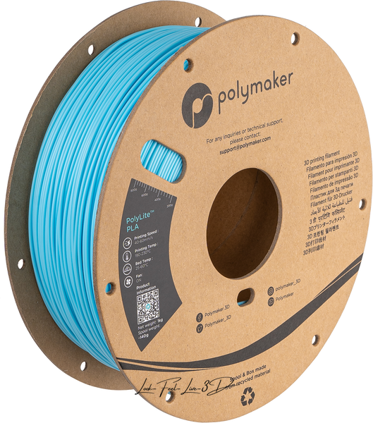 Polymaker PolyLite™ PLA, Aqua Blue, 1 кг — блакитний філамент, пластик для 3д-друку PA02063 фото