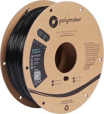 Polymaker PolyFlex™ TPU95-HF, Black, 1 кг — філамент, пластик для 3д-друку PD03001 фото