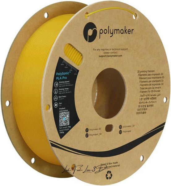 Polymaker PolySonic™ PLA Pro, Yellow, 1 кг — філамент, пластик для 3д-друку PA13006 фото