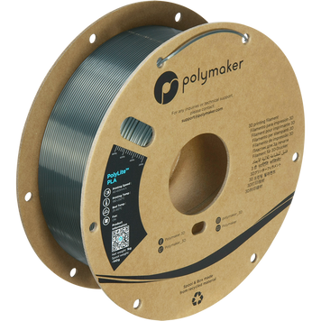 Filament, plastic for 3D printing Polymaker PolyLite™ Silk PLA, Silk Gunmetal Grey, 1 kg