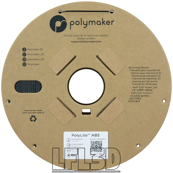 Polymaker&trade; ABS, Black, 3 кг &mdash; чорний філамент, пластик для 3д-друку PE01033 фото